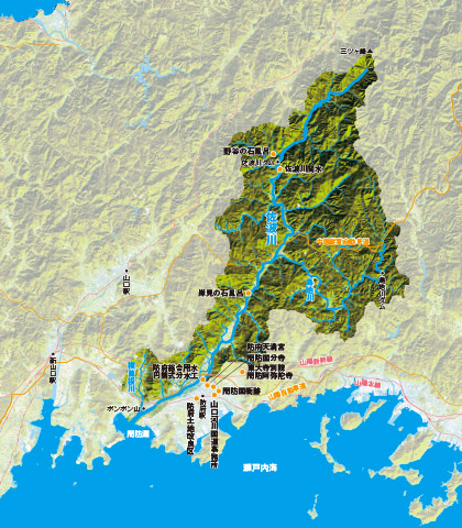 【佐波川流域の地図】