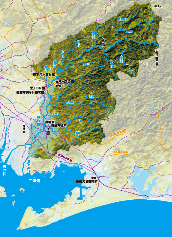 【矢作川流域の地図】