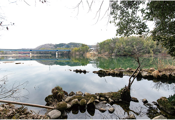 矢作川右岸にある枝下用水の旧取水口