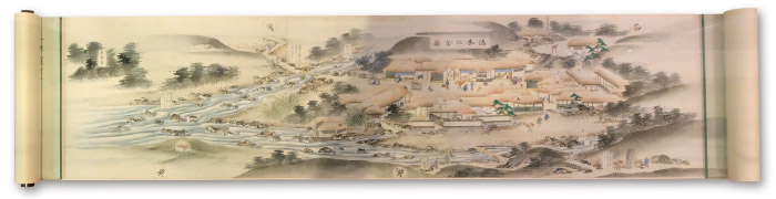 1811年（文化8）に成立した『七湯の枝折』2巻より「湯本の全図」