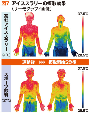 図7	アイススラリーの摂取効果（サーモグラフィ画像）