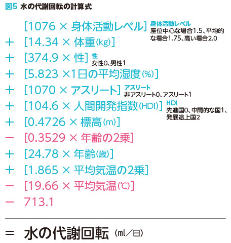 図5	水の代謝回転の計算式