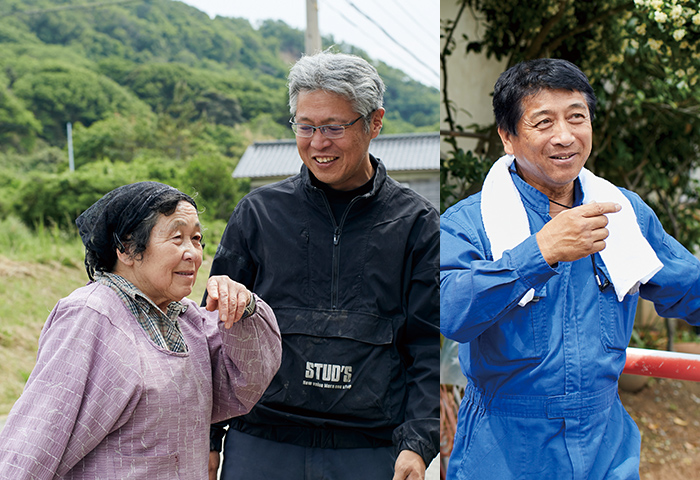 馬緤町を拠点に復興活動に取り組む戸塚義裕さん（右）と渡邉良成さん（左）。