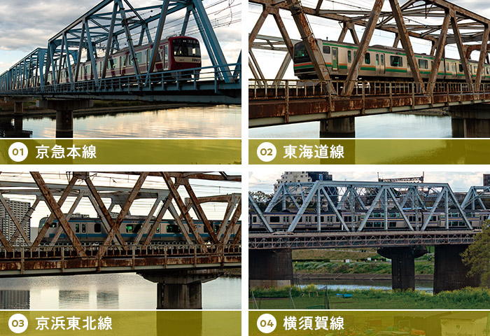 京急本線、東海道線、京浜東北線、横須賀線