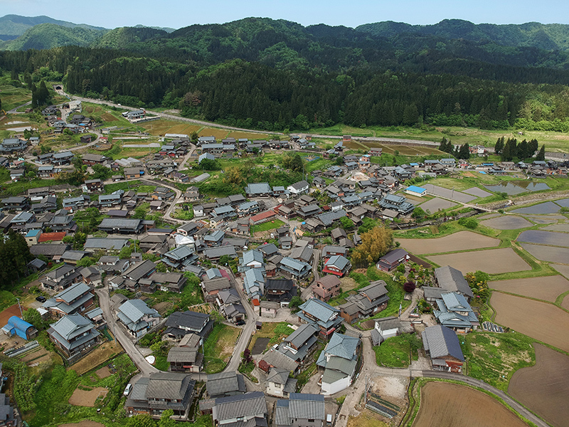 上空から見た大毎集落