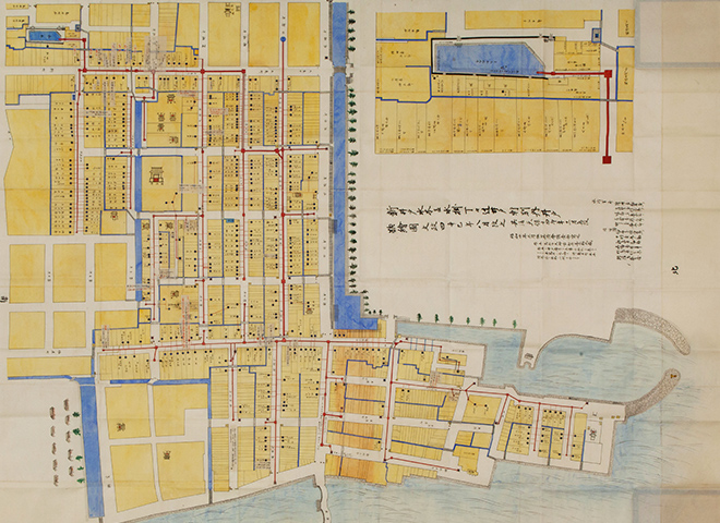 『水掛丁々辻井戸軒別内井戸惣絵図』（公益財団法人鎌田共済会郷土博物館蔵）