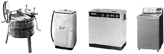 1900年代のアメリカ製洗濯機 角型噴流式洗濯機 国産初の２槽式洗濯機 全自動洗濯機